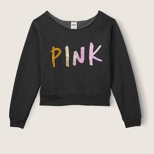 PINK EVERYDAY LOUNGE OPEN-NECK CREW